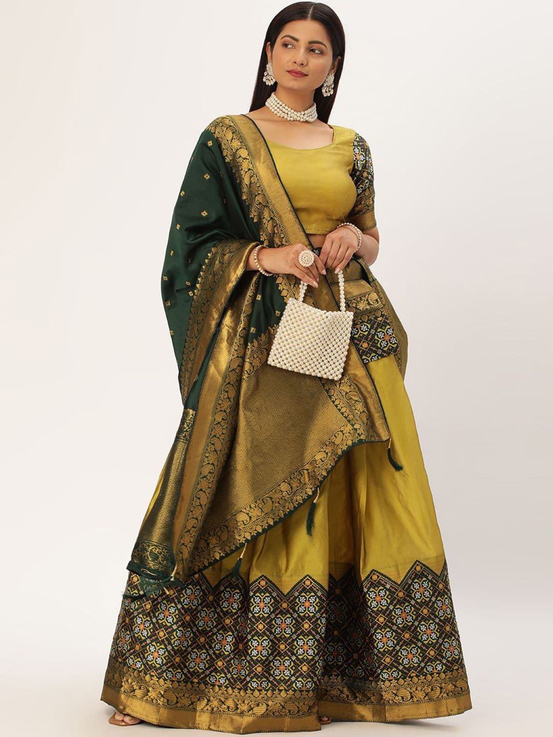 DIVASTRI Semi-Stitched Lehenga & Unstitched Blouse With Dupatta - view 1