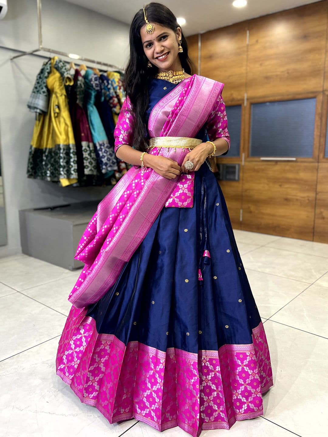DIVASTRI Semi-Stitched Lehenga & Unstitched Blouse with Dupatta - view 1