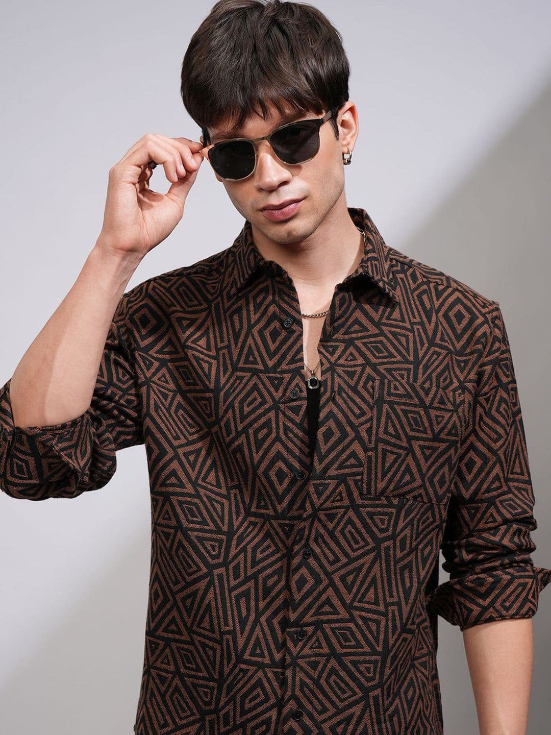 HIGHLANDER Men Jacquard Textured Casual Relaxed Shirt - view 1