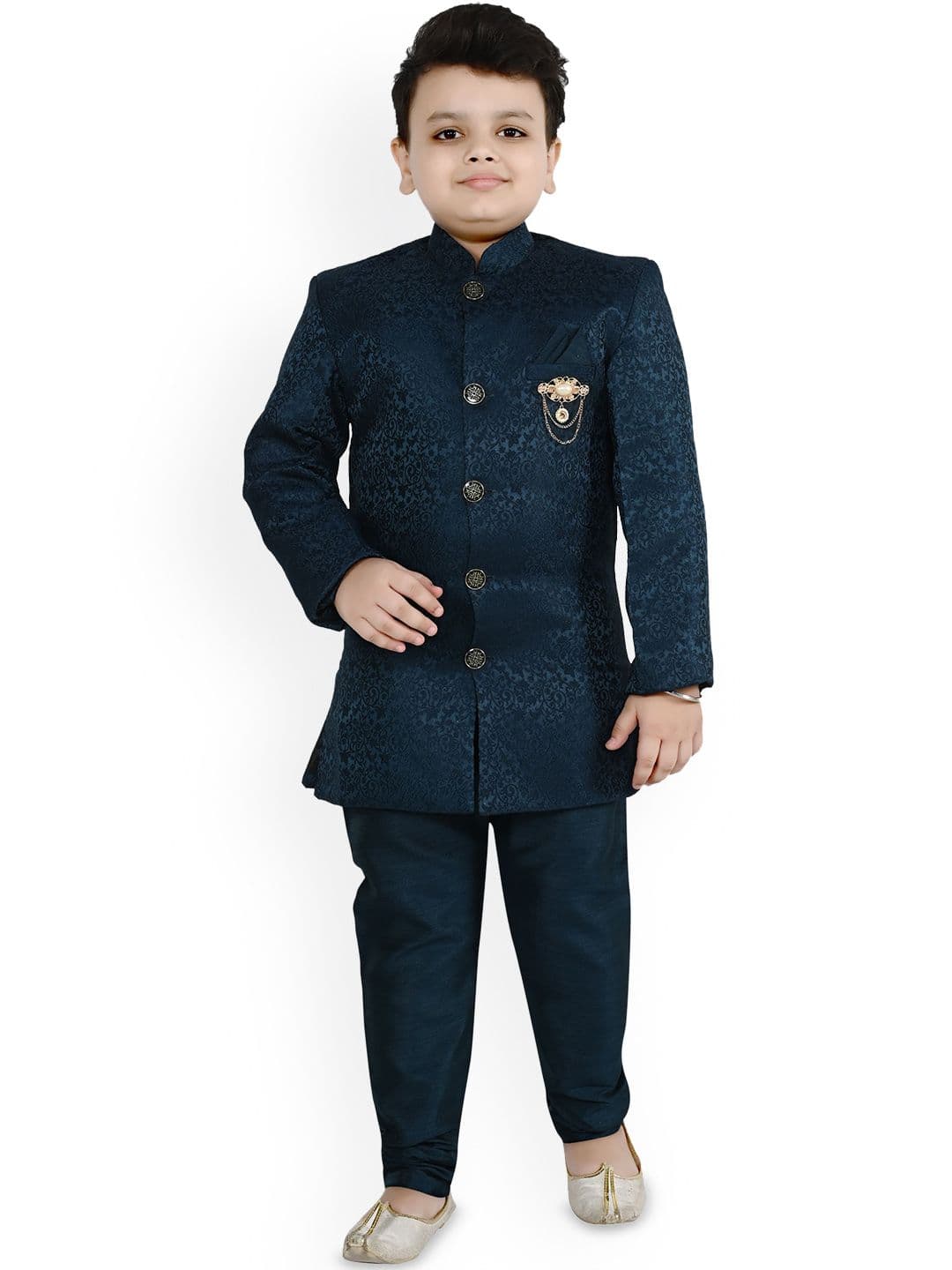 Arshia Fashions Boys Embroidered Sherwani With Trouser - view 1