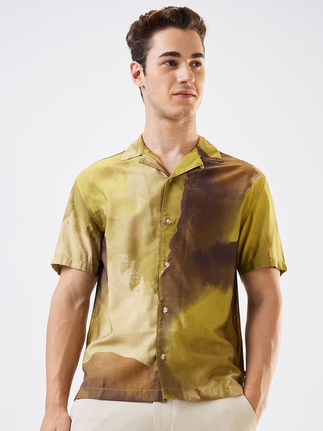 SPYKAR Men Relaxed Fit Cuban Collar Abstract Printed Casual Shirt - view 1