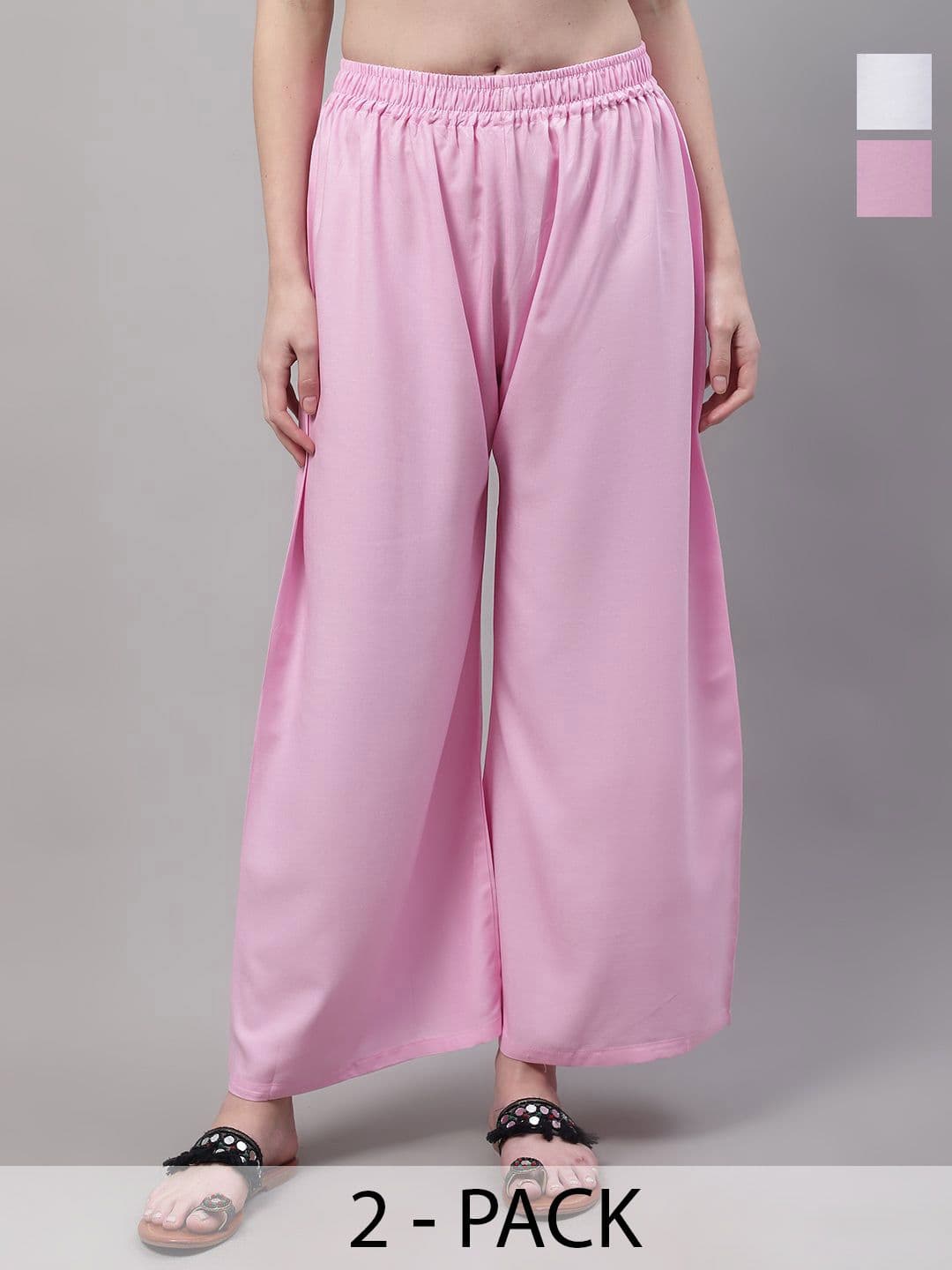 Valles365 by S.C. Women Pack of 2 Flared Palazzos - view 1