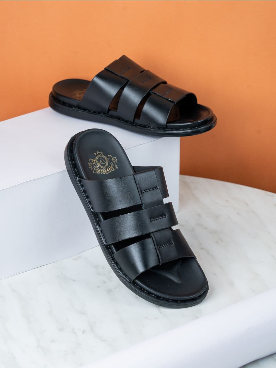ATESBER by Inc.5 Men Leather Comfort Sandals - view 1