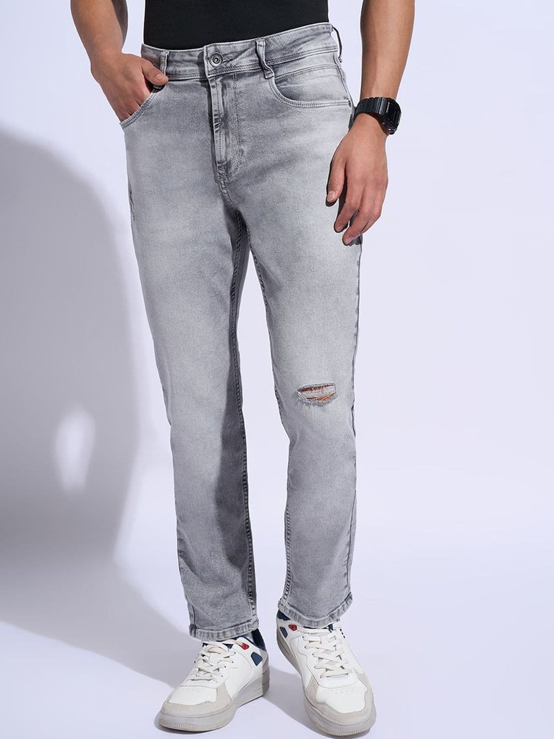 SF JEANS by Pantaloons Men Slim Fit Slash Knee Heavy Fade Jeans - view 1