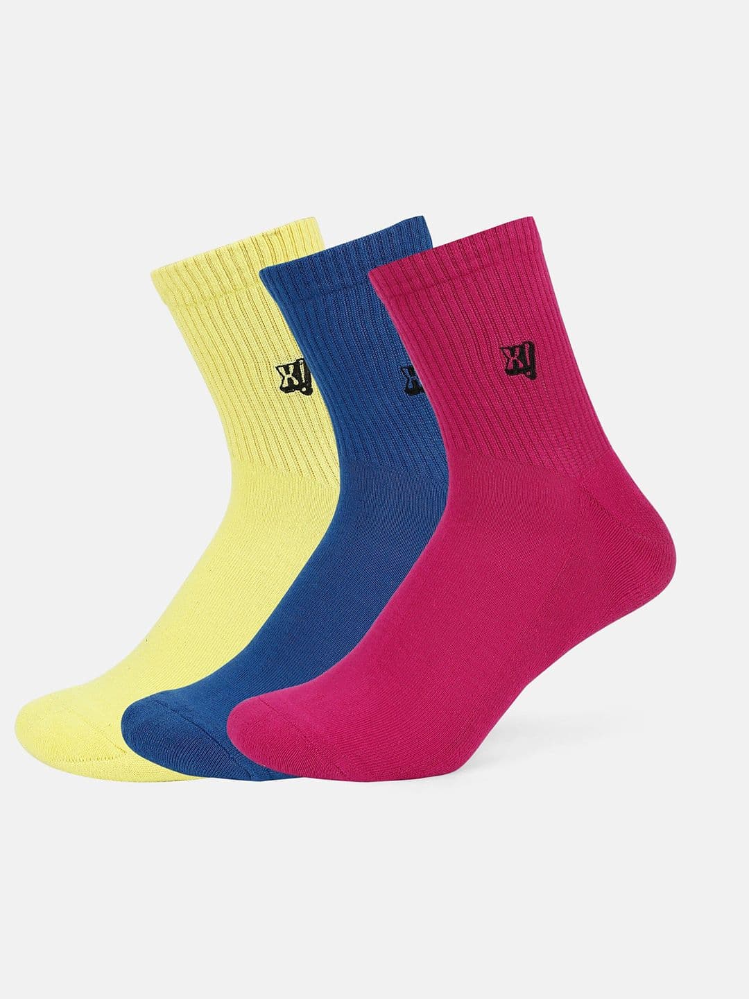 Socksxpress Men Pack of 3 Pure Cotton Ribbed Mouth High Ankle-Length Socks - view 1