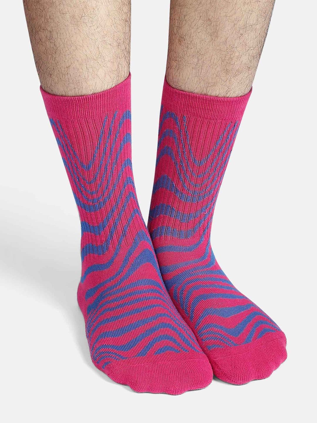Socksxpress Men Pack Of 2 Patterned Ribbed mouth Multicolor Pure Cotton Crew-Length Socks - view 1