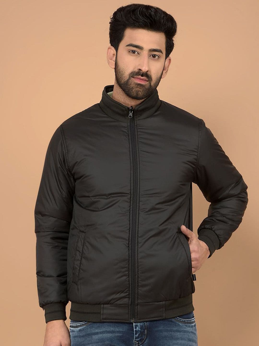 Crimsoune Club Men Solid Reversible Bomber Jacket - view 1