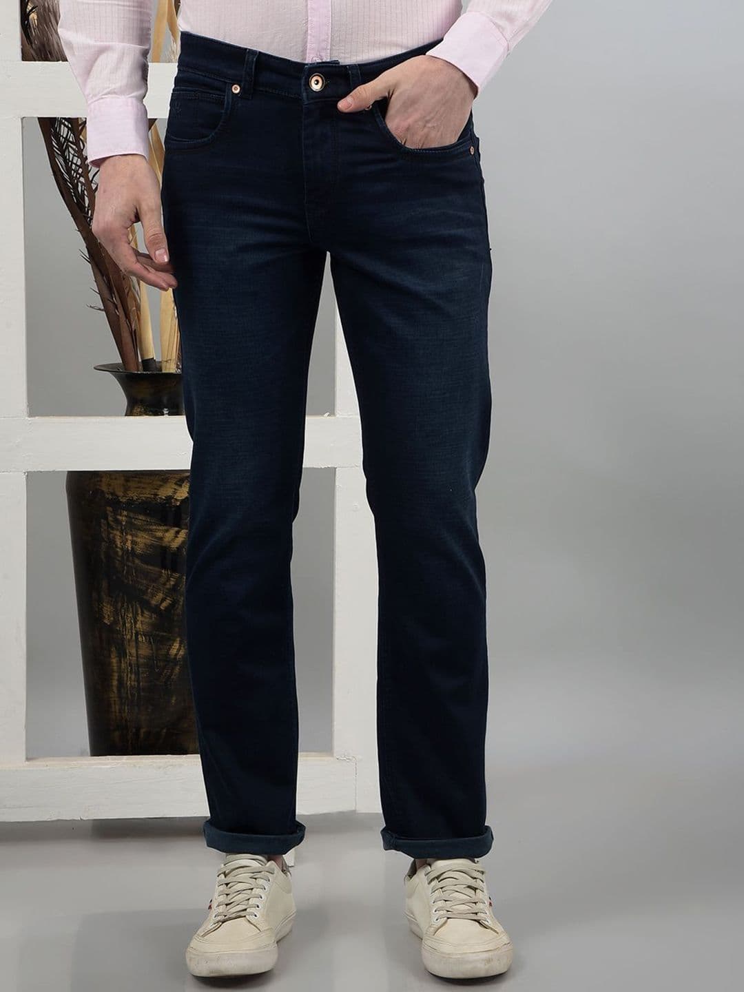 Crimsoune Club Men Cotton Straight Fit Heavy Fade Stretchable Jeans - view 1