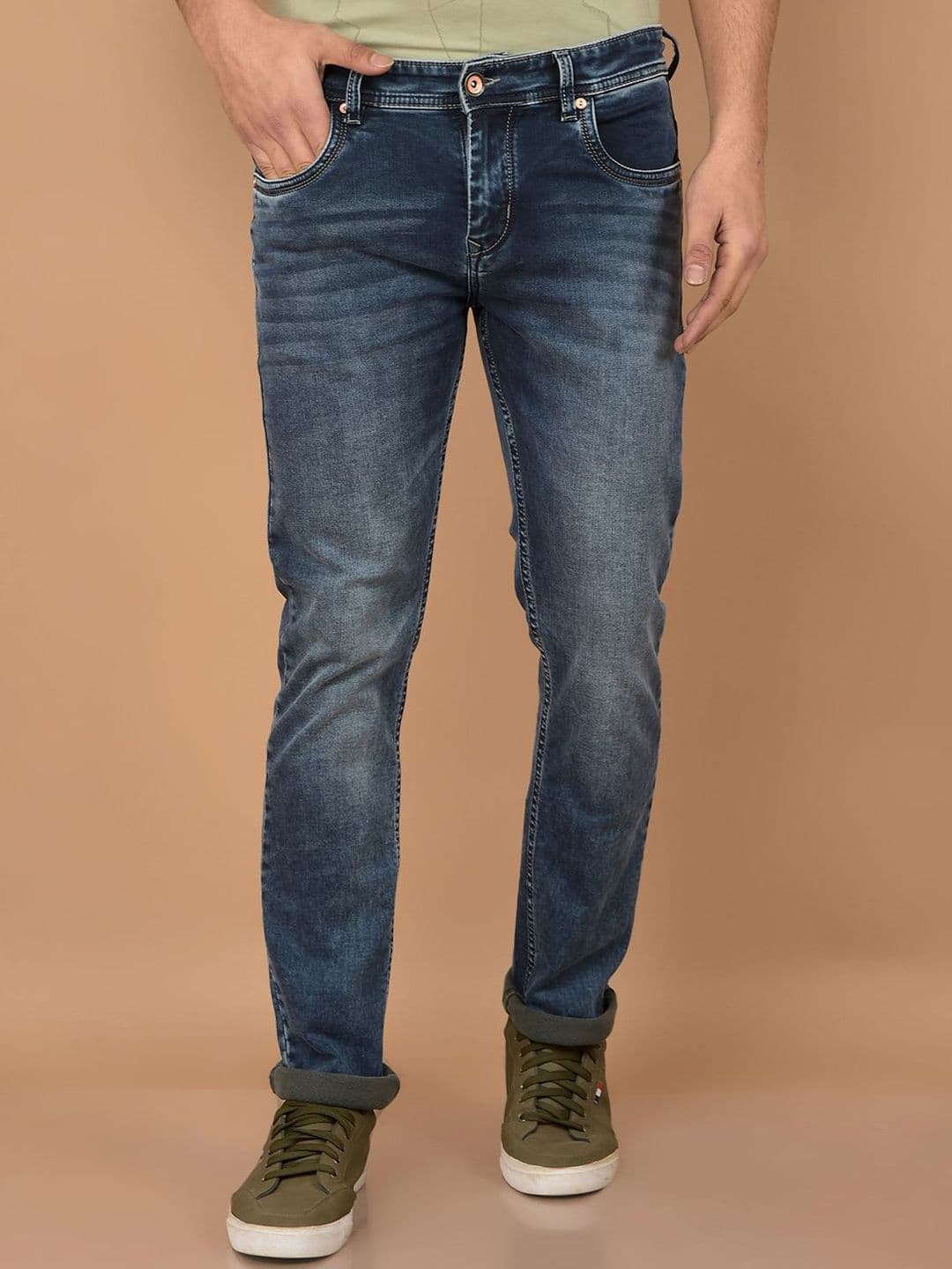 Crimsoune Club Men Mid-Rise Slim Fit Heavy Fade Stretchable Jeans - view 1
