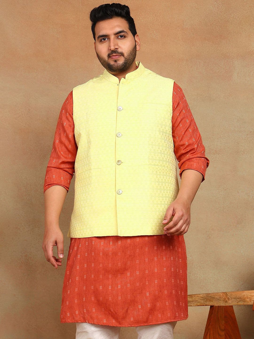 Sztori Printed Mandarin Collar Nehru Jacket - view 1