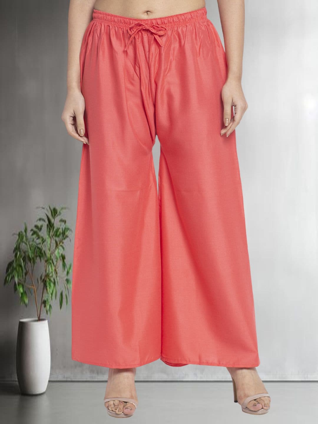 Jinfo Women Flared Knitted Ethnic Palazzos - view 1