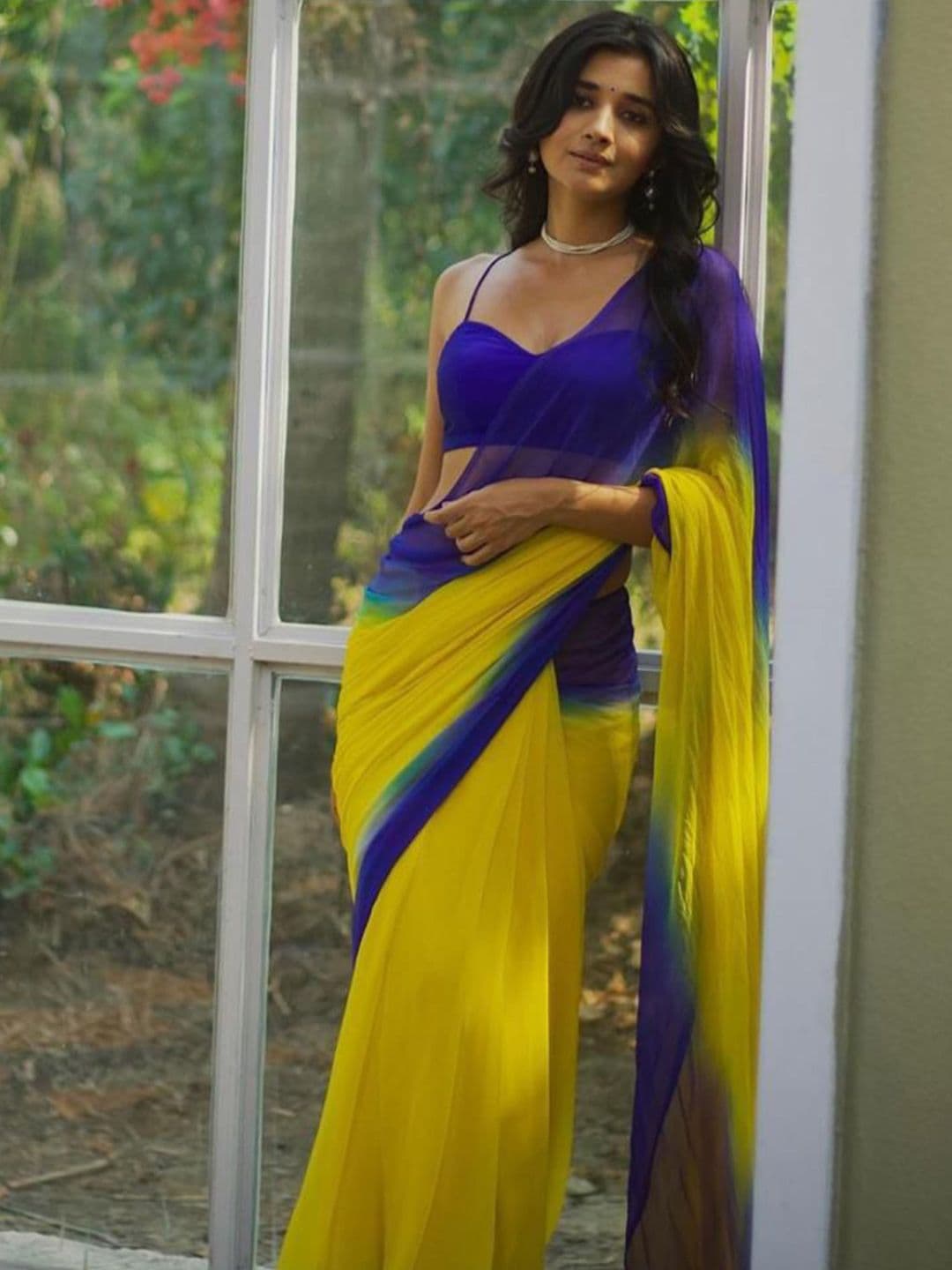 Anouk Rustic Ombre Pure Georgette Saree - view 1