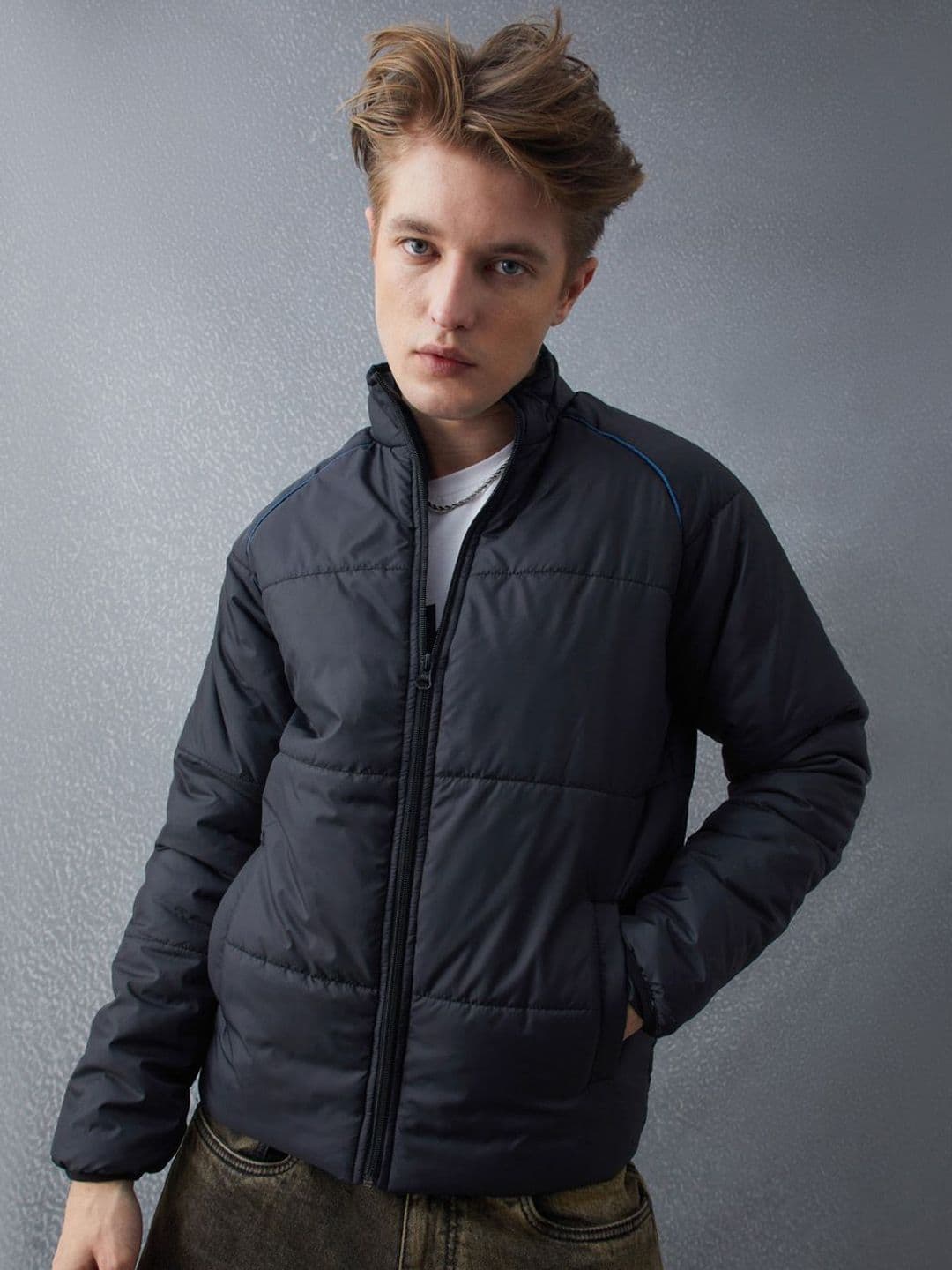 VOLTEDGE Men Solid Relaxed Fit Padded Jacket - view 1