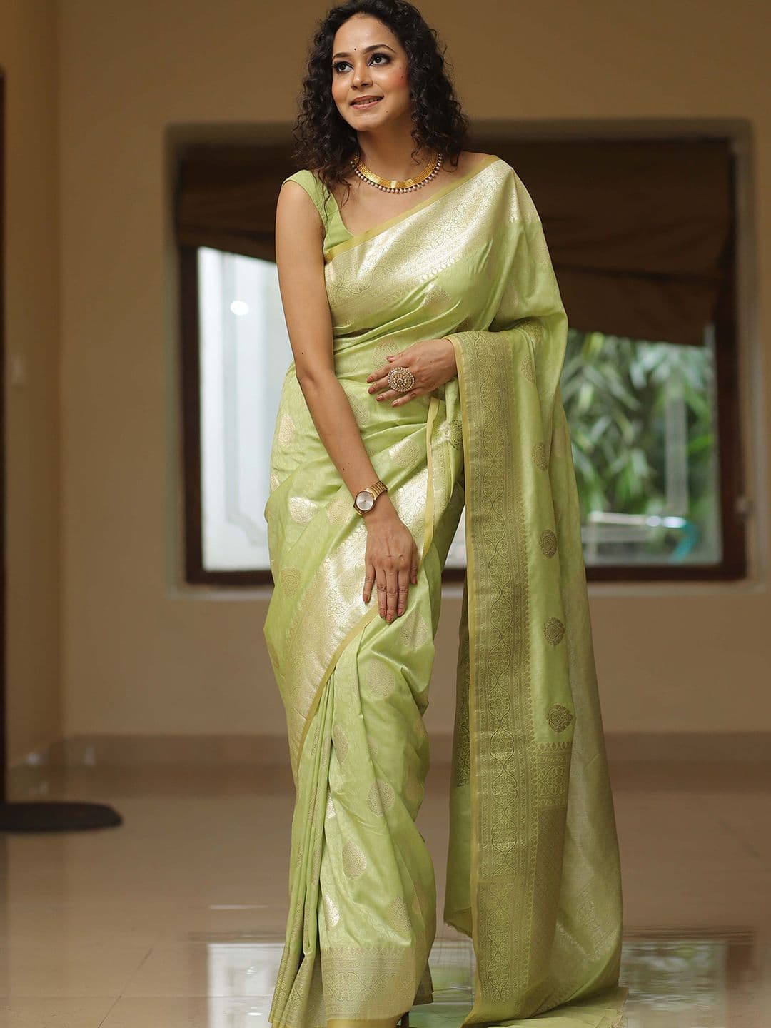 KALINI Woven Design Zari Banarasi Republic Day Saree - view 1