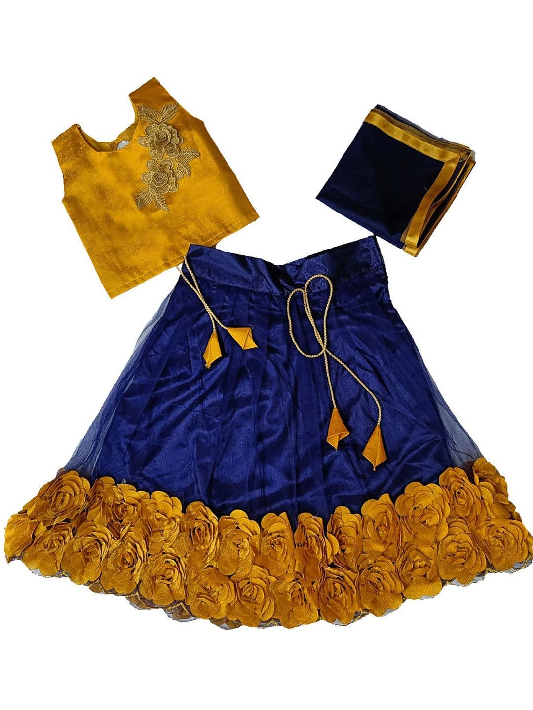 NAJARA FASHION Girls Embroidered Ready to Wear Lehenga & Blouse With Dupatta - view 1