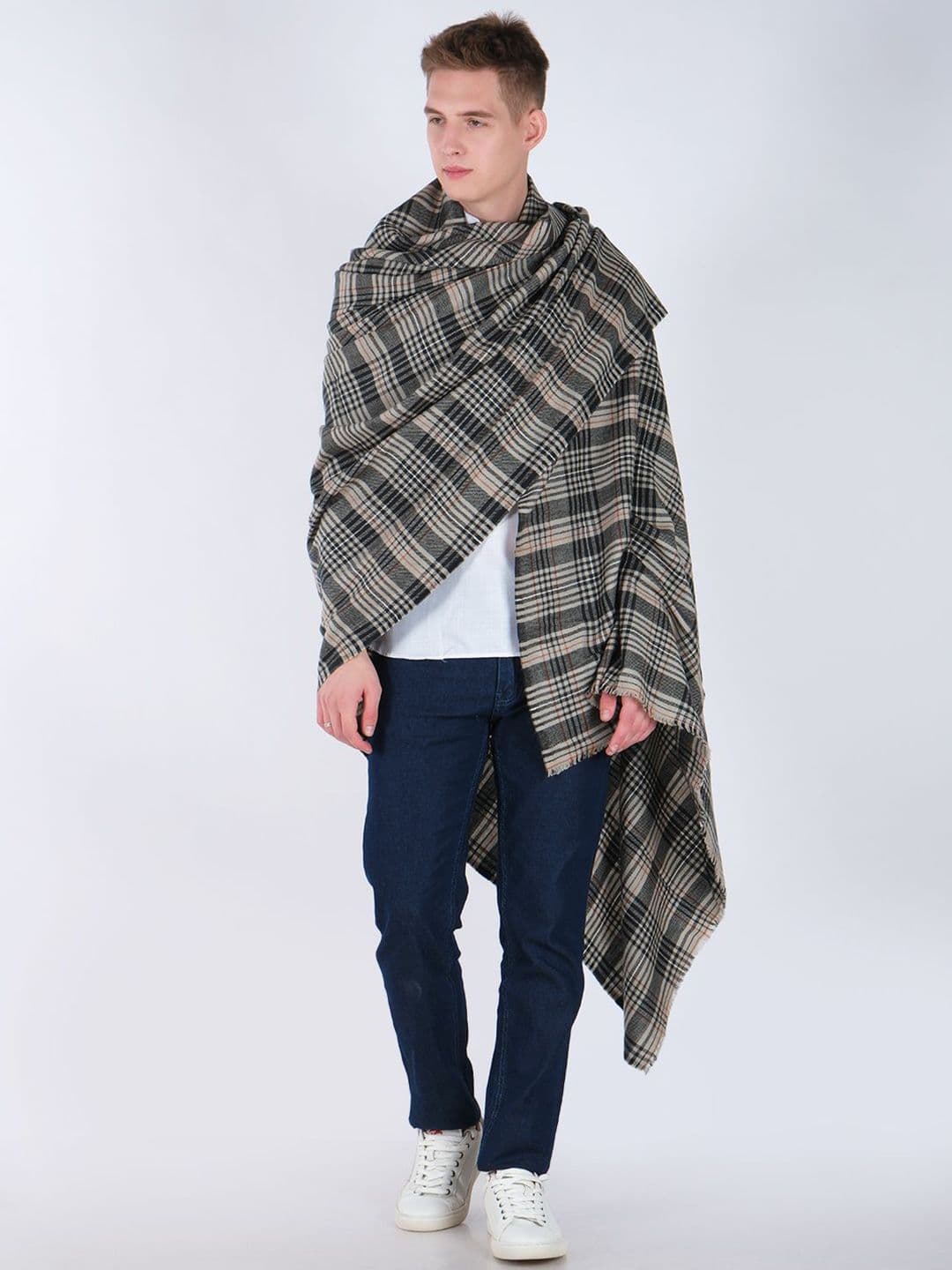 Mast & Harbour Men Self Design Wool Acrylic Scarf - view 1