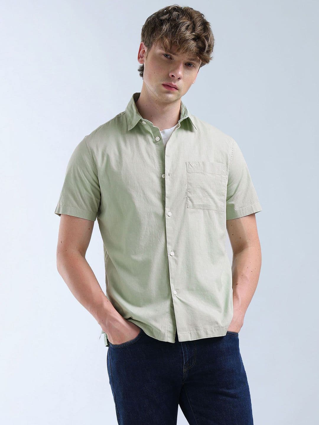 Flying Machine Regular Fit Solid Shirt - view 1