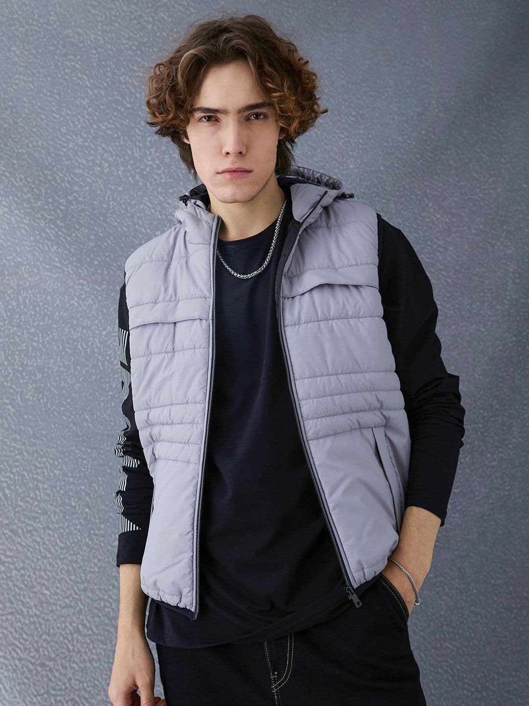 VOLTEDGE Men Hooded Solid Casual Lightweight Gilet Jacket - view 1