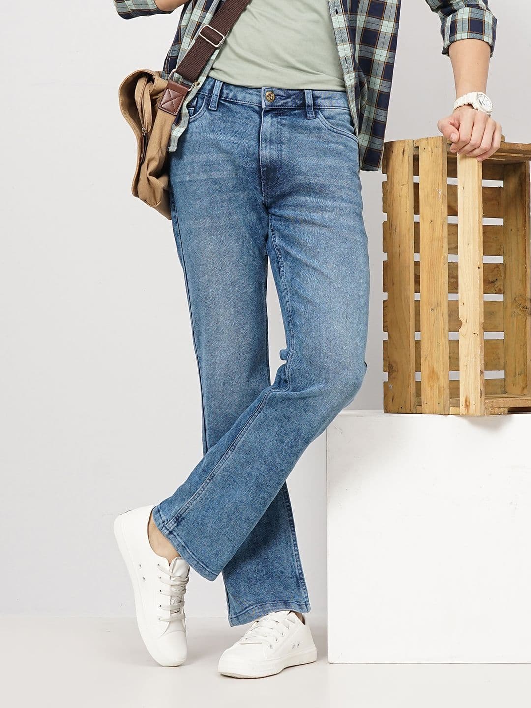 The Indian Garage Co Men Bootcut Light Fade Jeans - view 1