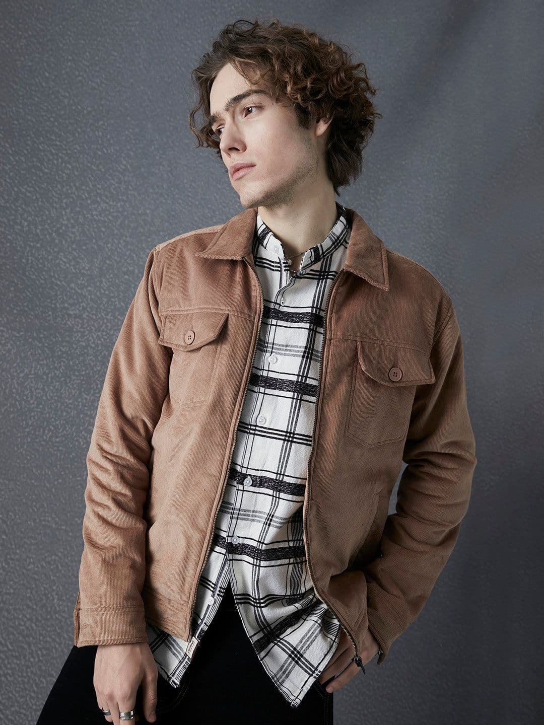 VOLTEDGE Men Spread Collar Solid Cotton Casual Lightweight Tailored Jacket - view 1