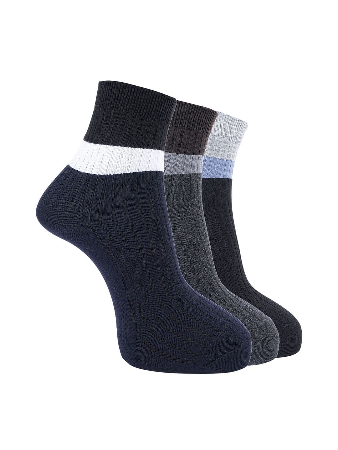 Dollar Men Pack of 3 Free Size Ankle Length Cotton Socks - view 1