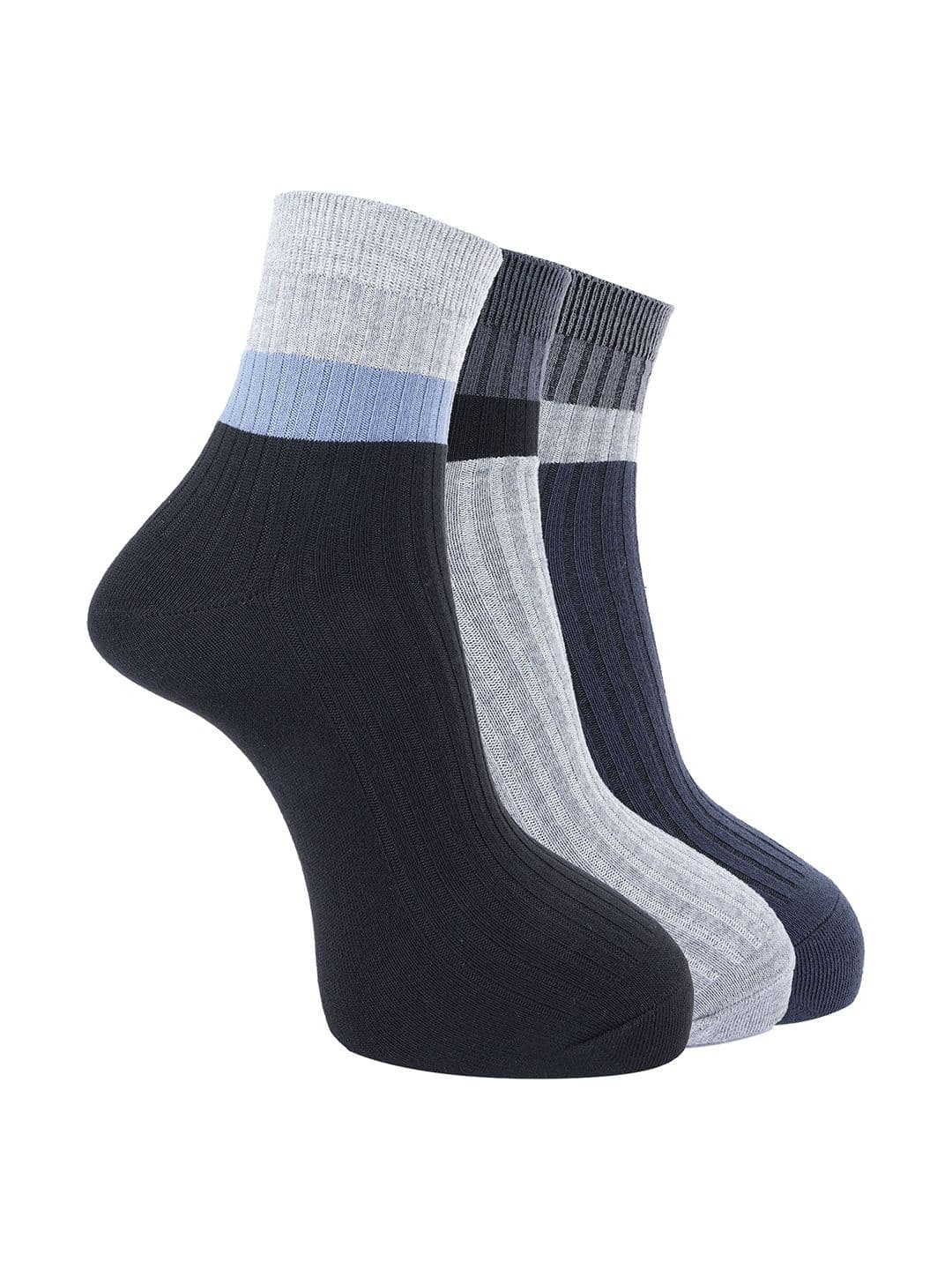 Dollar Men Pack of 3 Cotton Striped Ankle Length Socks - view 1