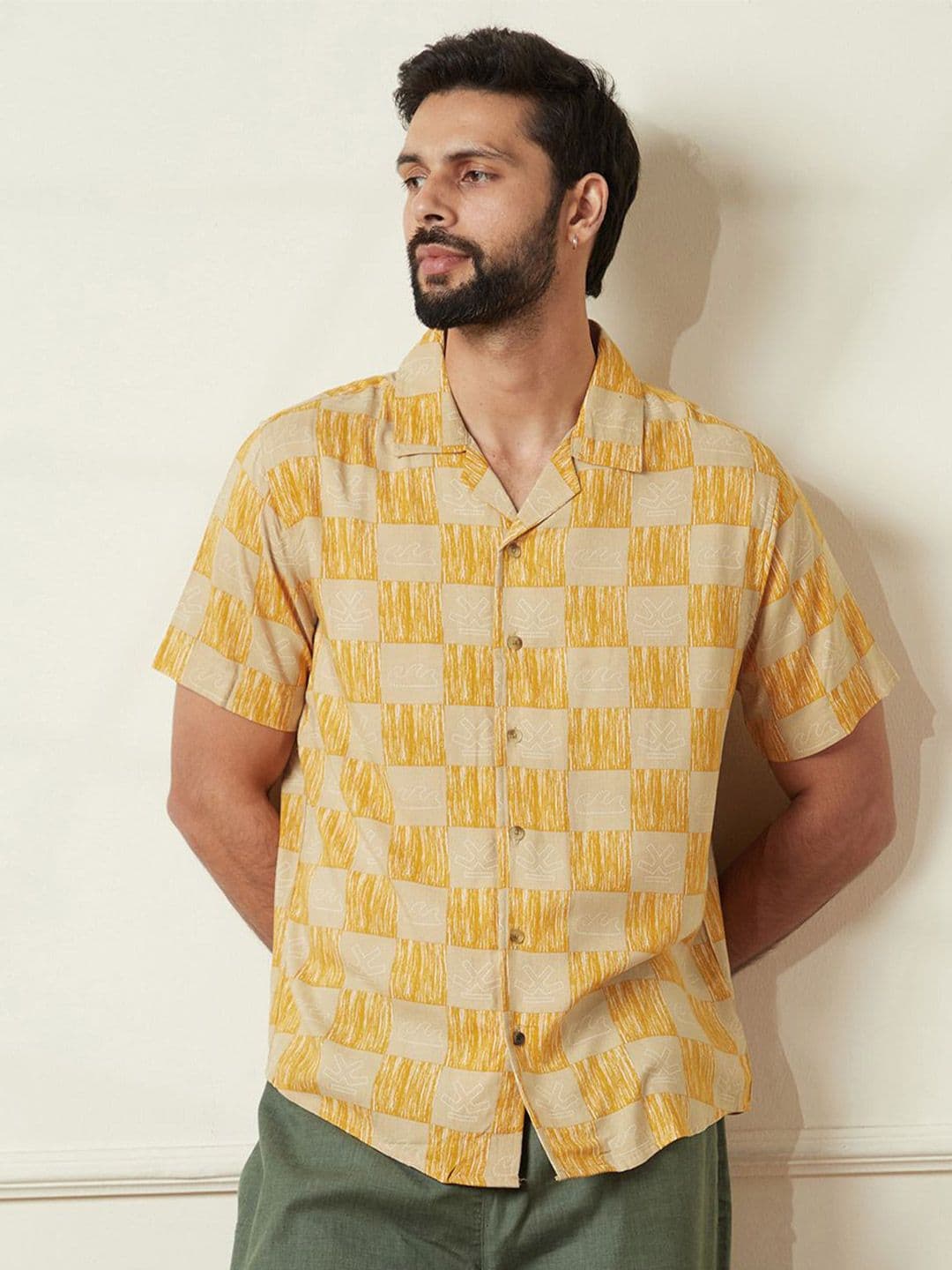 WROGN Men Comfort Fit Cuban Collar Checked Casual Shirt - view 1