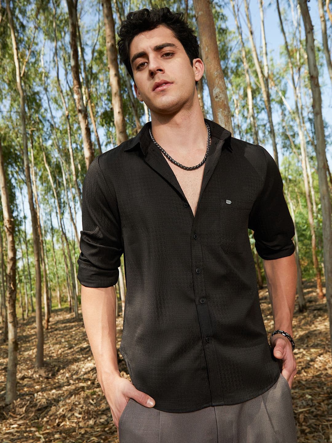 CAHOOT Men Comfort Fit Spread Collar Textured Casual Shirt - view 1