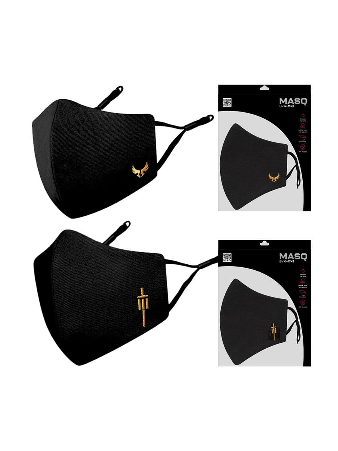MASQ Sabre & Wings Pack of 2 4 Ply Cotton Protective Outdoor Masks - view 1