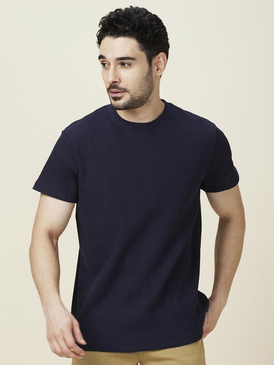 Being Human Men Solid Round Neck T-shirt