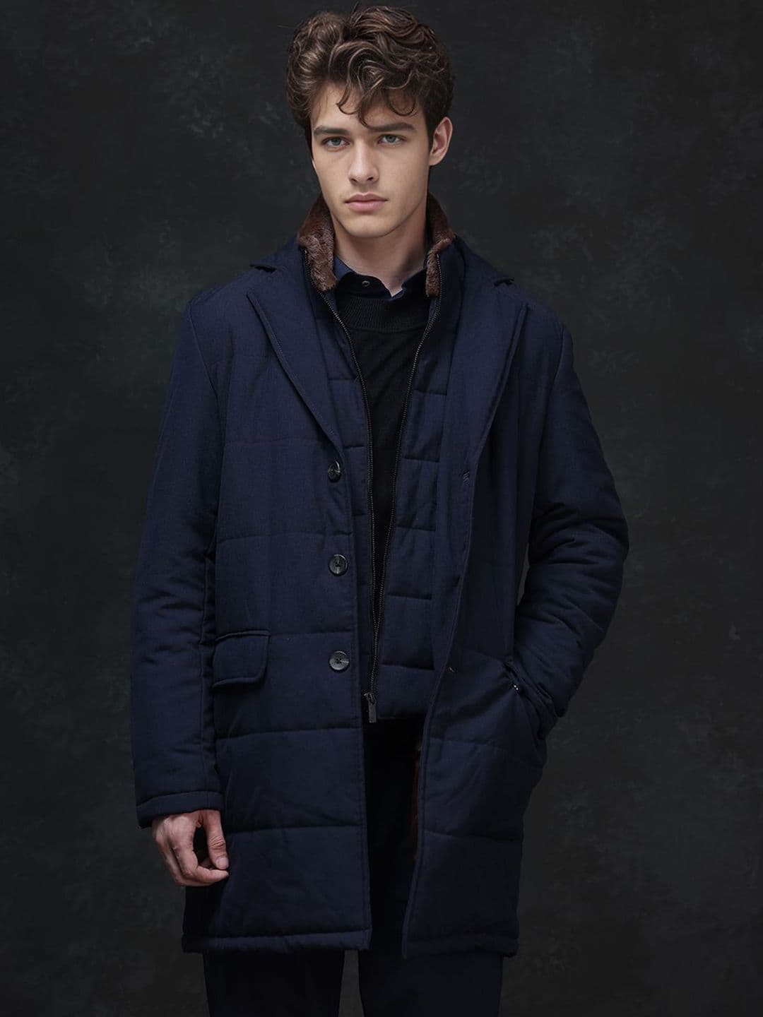 RARE RABBIT Men Stand Collar Solid Casual Tailored Jacket - view 1