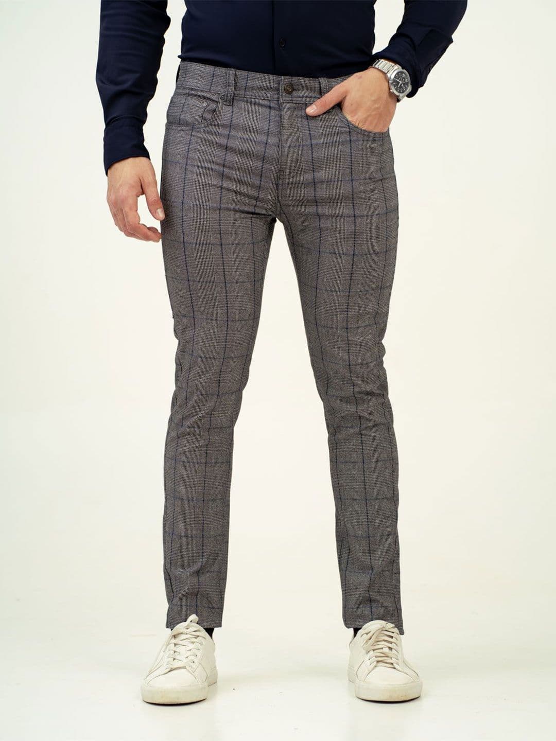 The Pant Project Men Metallica Checks Jeanos Slim Fit Stretchable Cotton Jeans - view 1