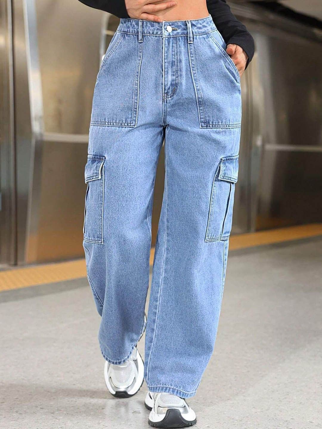 Aadvi Fashion Women Loose Relaxed Fit High-Rise Slash Knee Acid Wash Stretchable Jeans - view 1