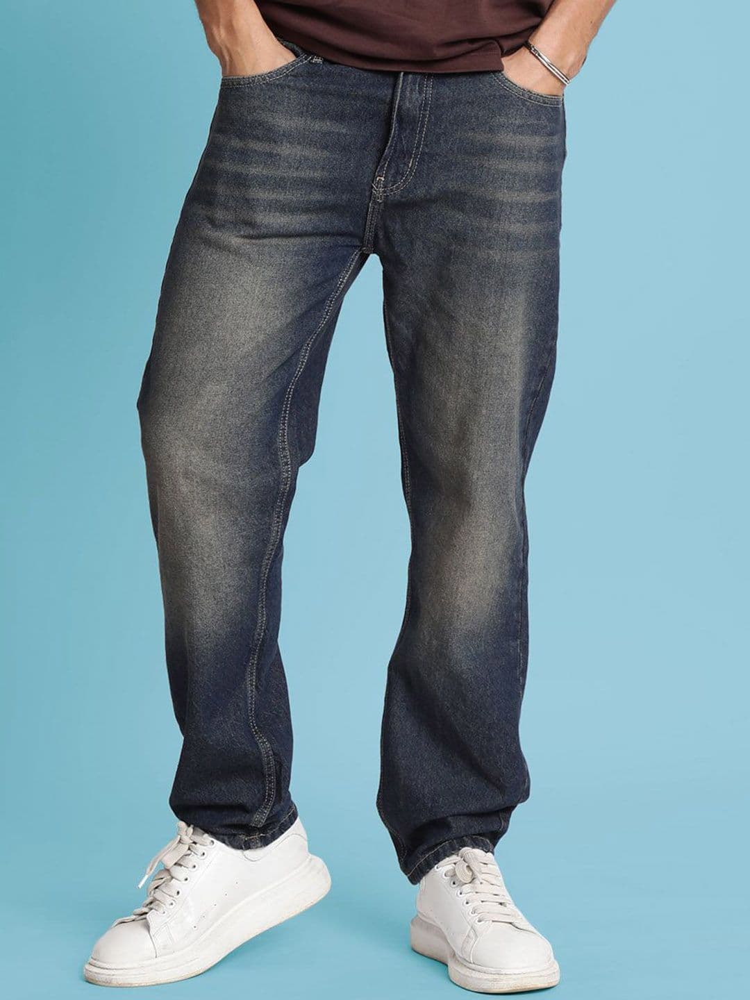Bene Kleed Men Blue Relaxed Fit Mid Rise Tinted Jeans - view 1