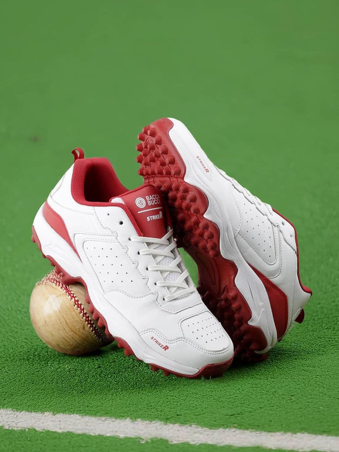 bacca bucci STRIKER Men Red and White Cricket Shoes - view 1