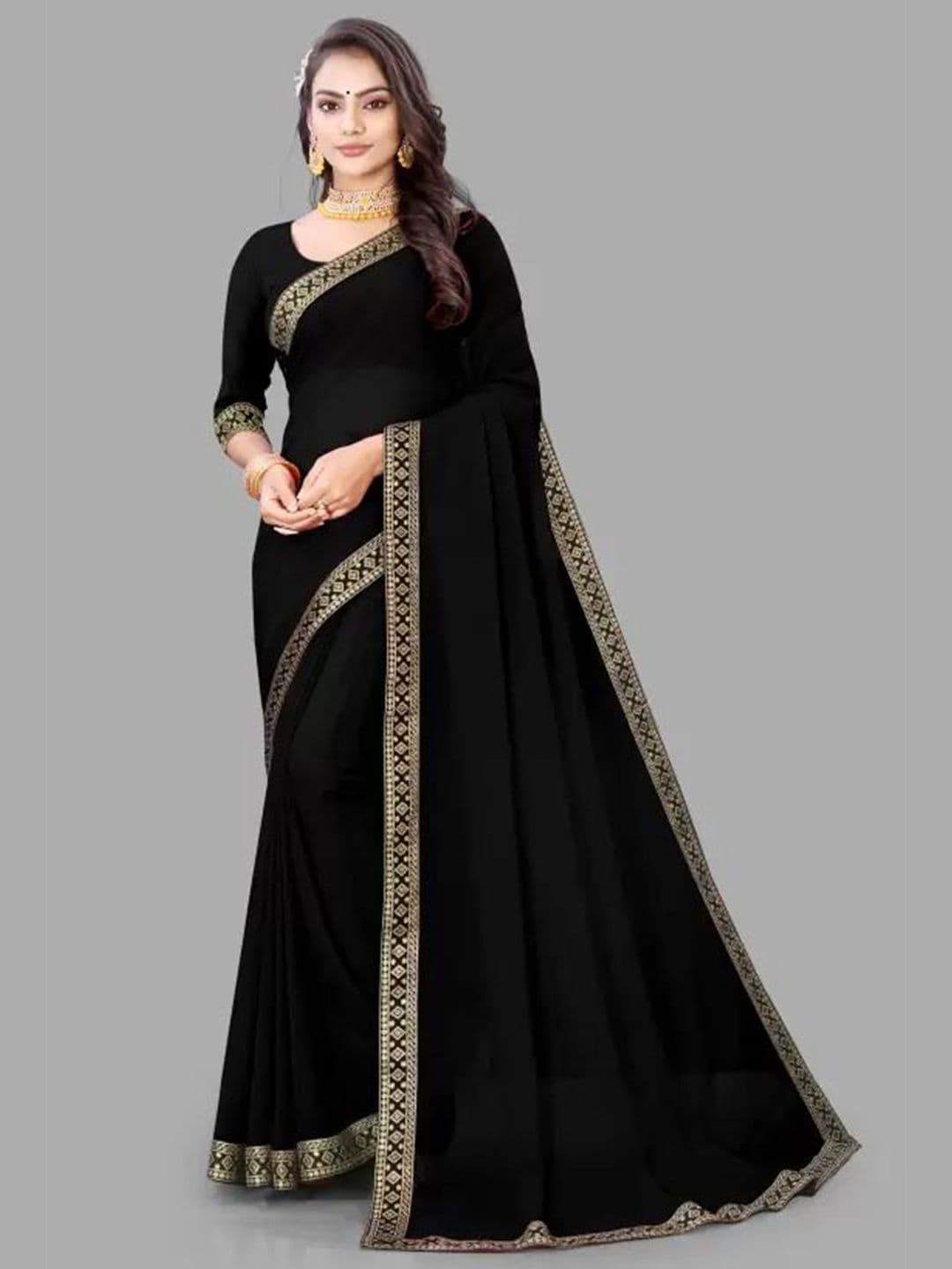 Florence Sequinned Pure Georgette Saree - view 1