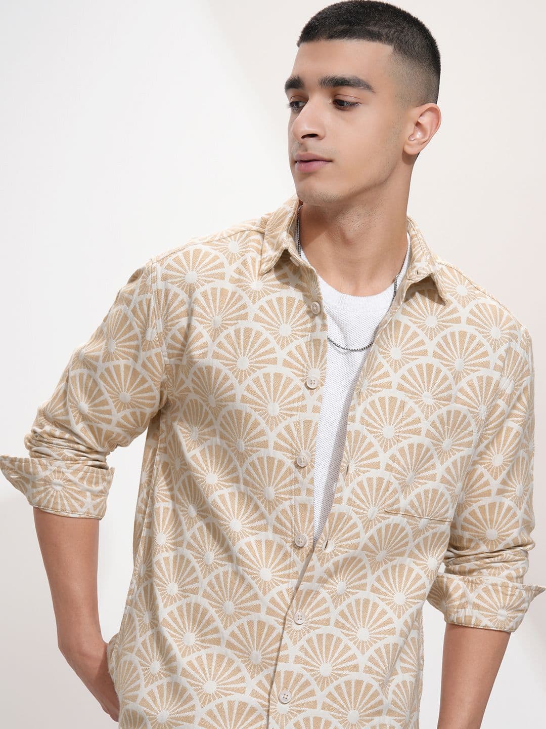 HIGHLANDER Men Dobby Textured Relaxed Shirt - view 1