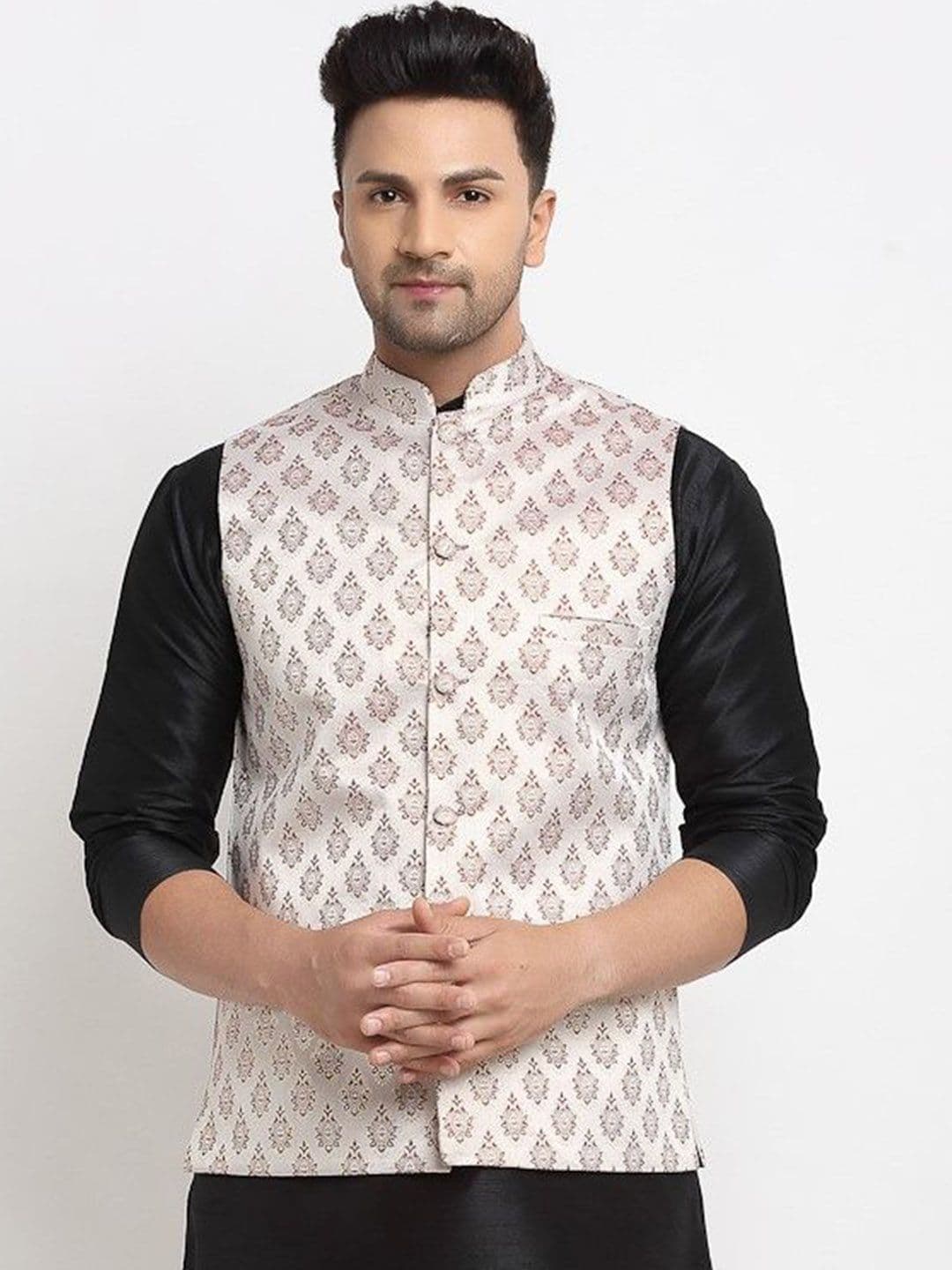 Kaifoo Men Woven Design Nehru Jackets - view 1