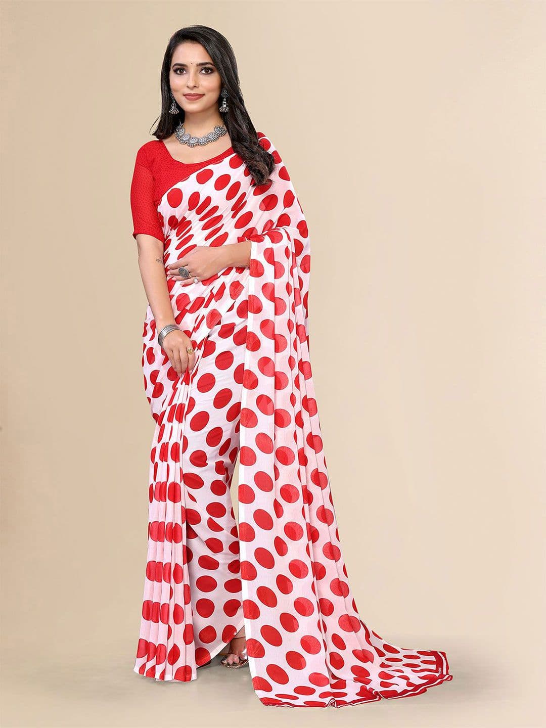 Moda Rapido Polka Dots Printed Saree - view 1