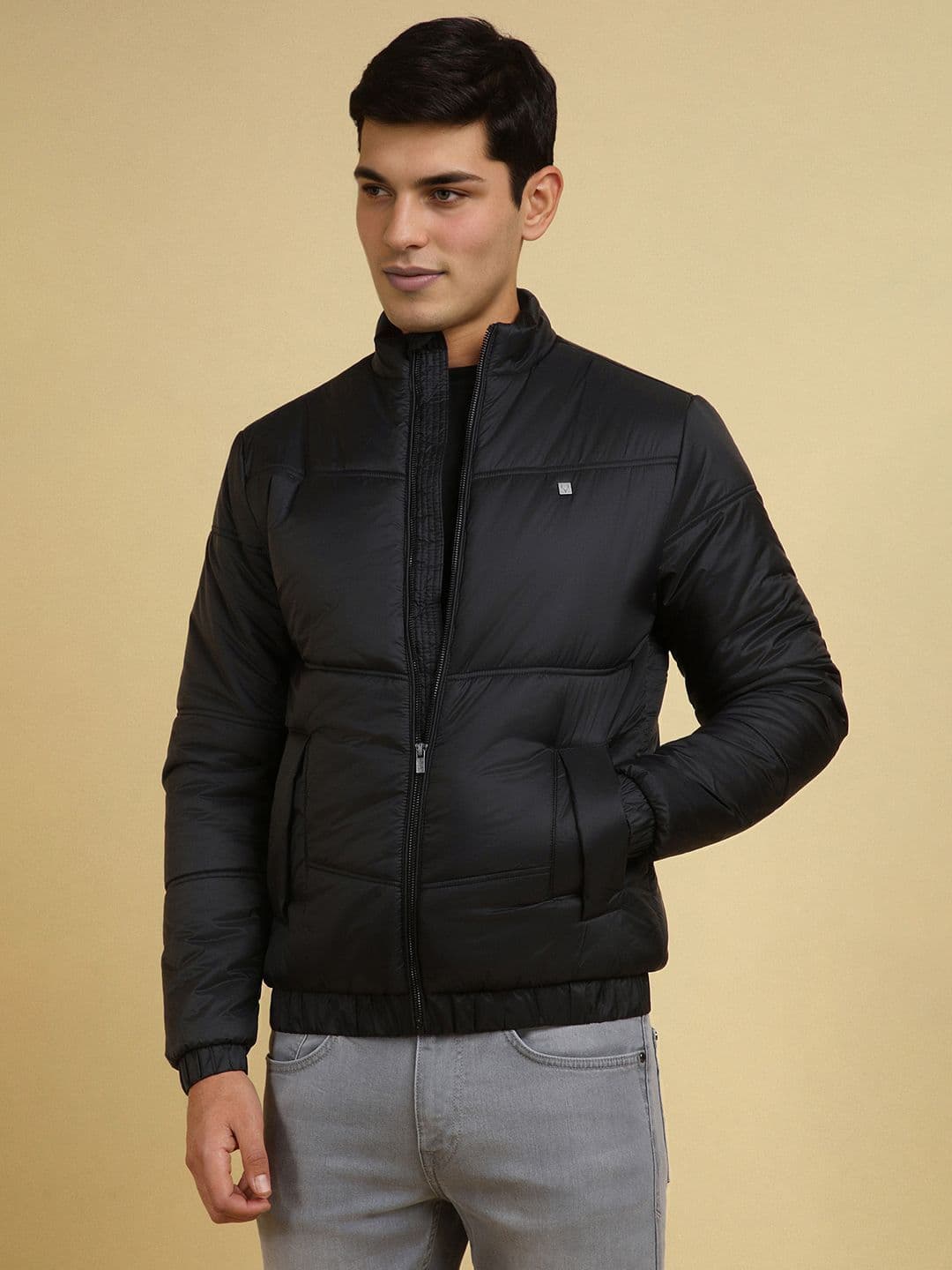 Allen Solly Men Mock Collar Solid Casual Padded Jacket - view 1