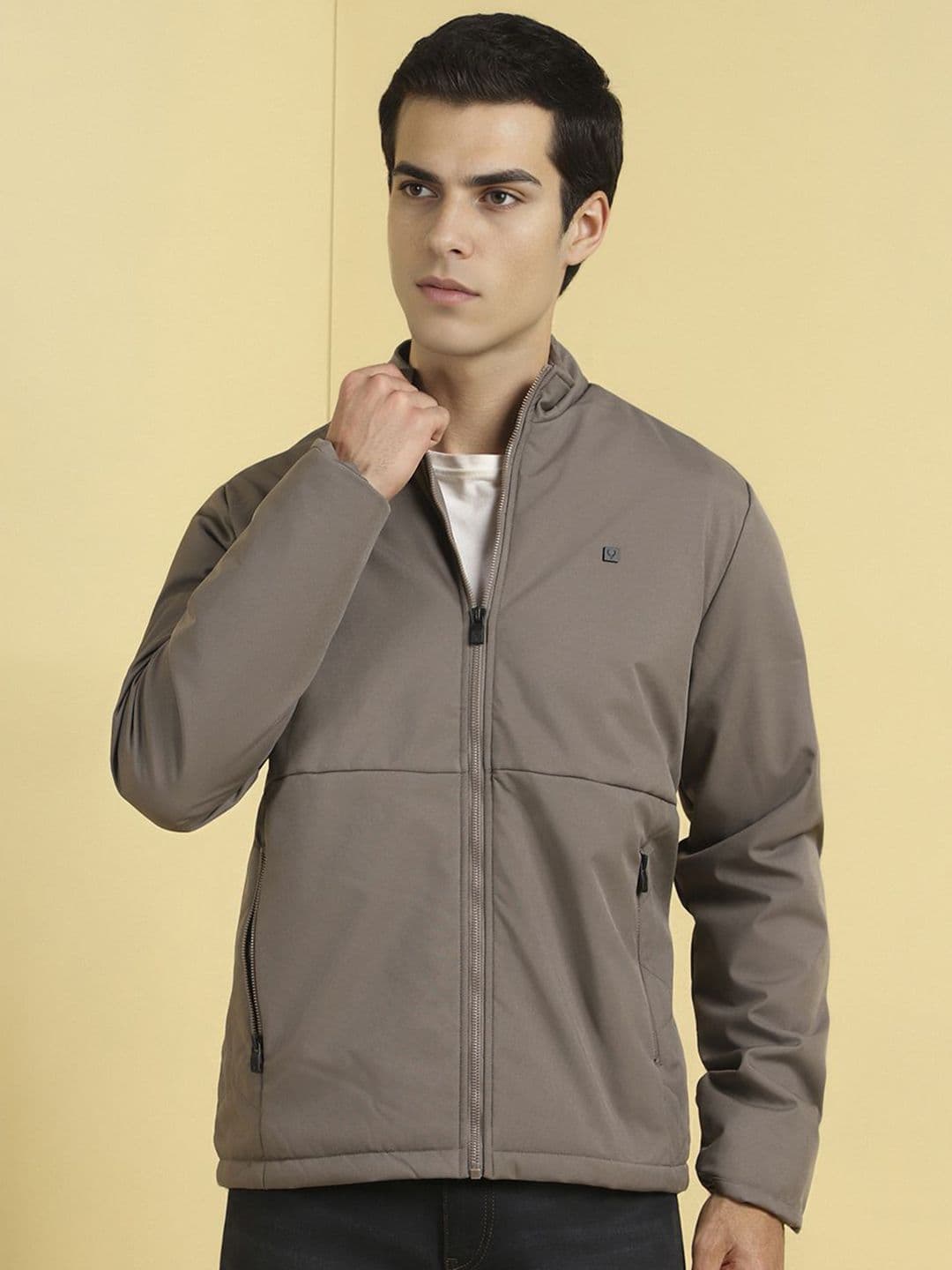 Allen Solly Men Stand Collar Solid Casual Tailored Jacket - view 1
