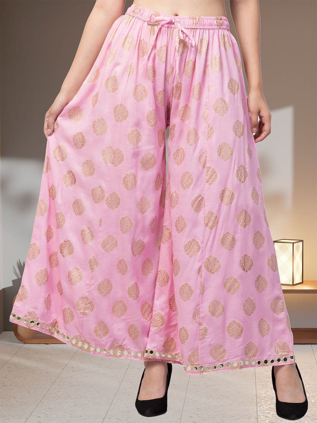 FAMBEE Women Ethnic Printed Flared Palazzos - view 1