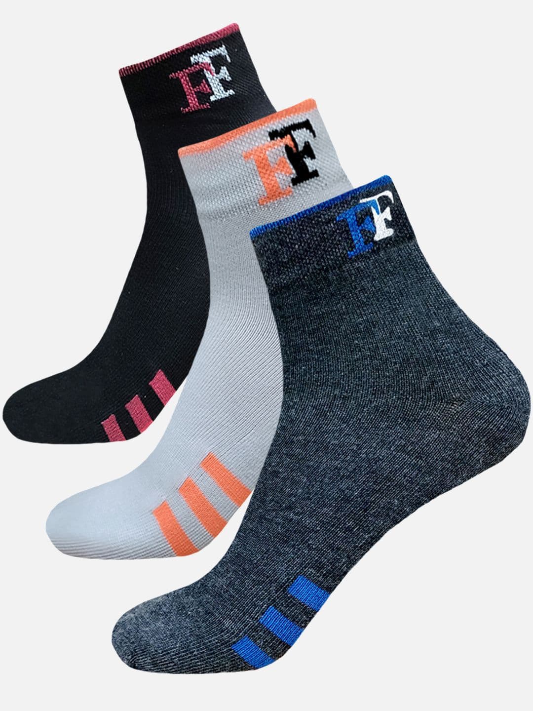 StyFun Unisex Pack Of 3 Cotton Crew Length Ankle Socks - view 1