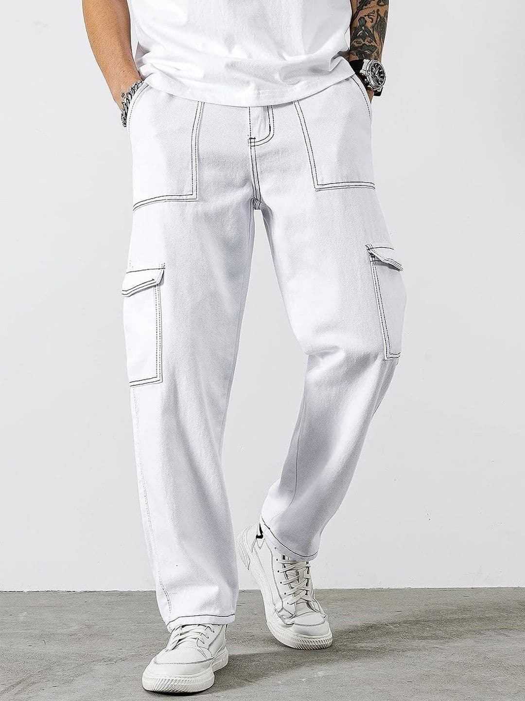 MASTERLY WEFT Men Super Relaxed Fit Stretchable Cargo Jeans - view 1