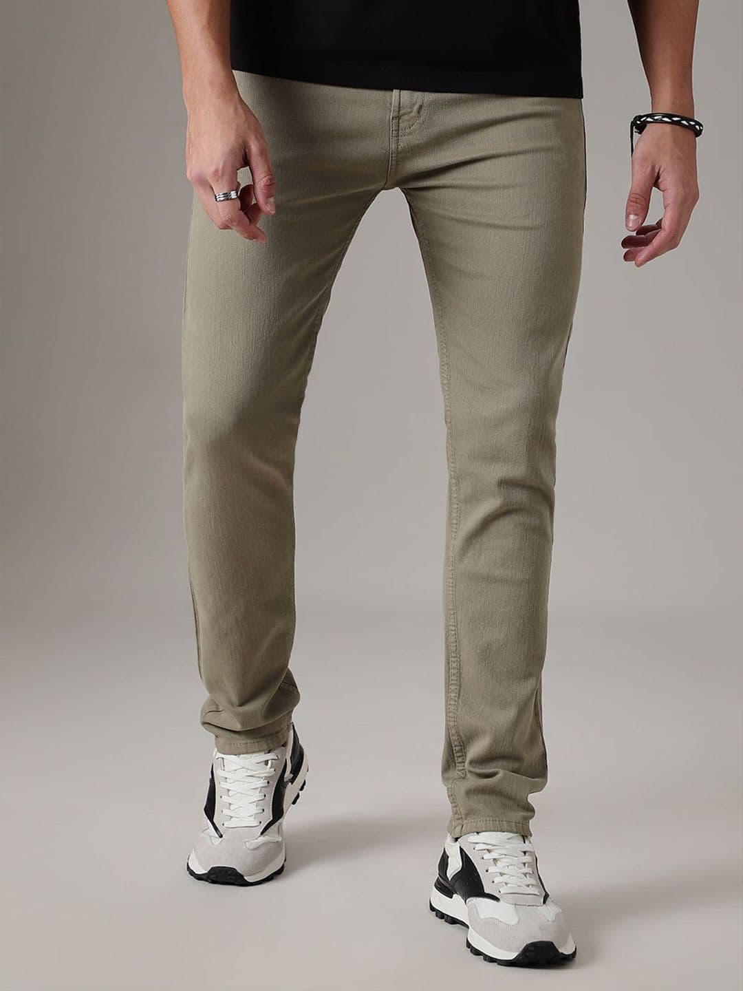 Banana Club Men Olive Slim Fit Mid-Rise Stretchable Denim Jeans - view 1