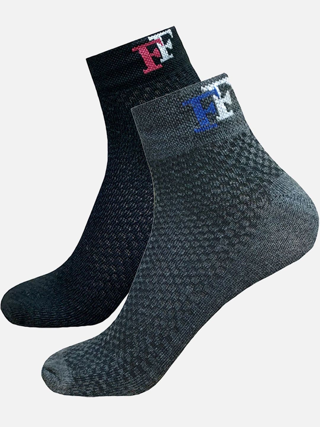 StyFun Unisex Pack Of 2 Striped Cotton Crew Length Ankle Running Socks - view 1