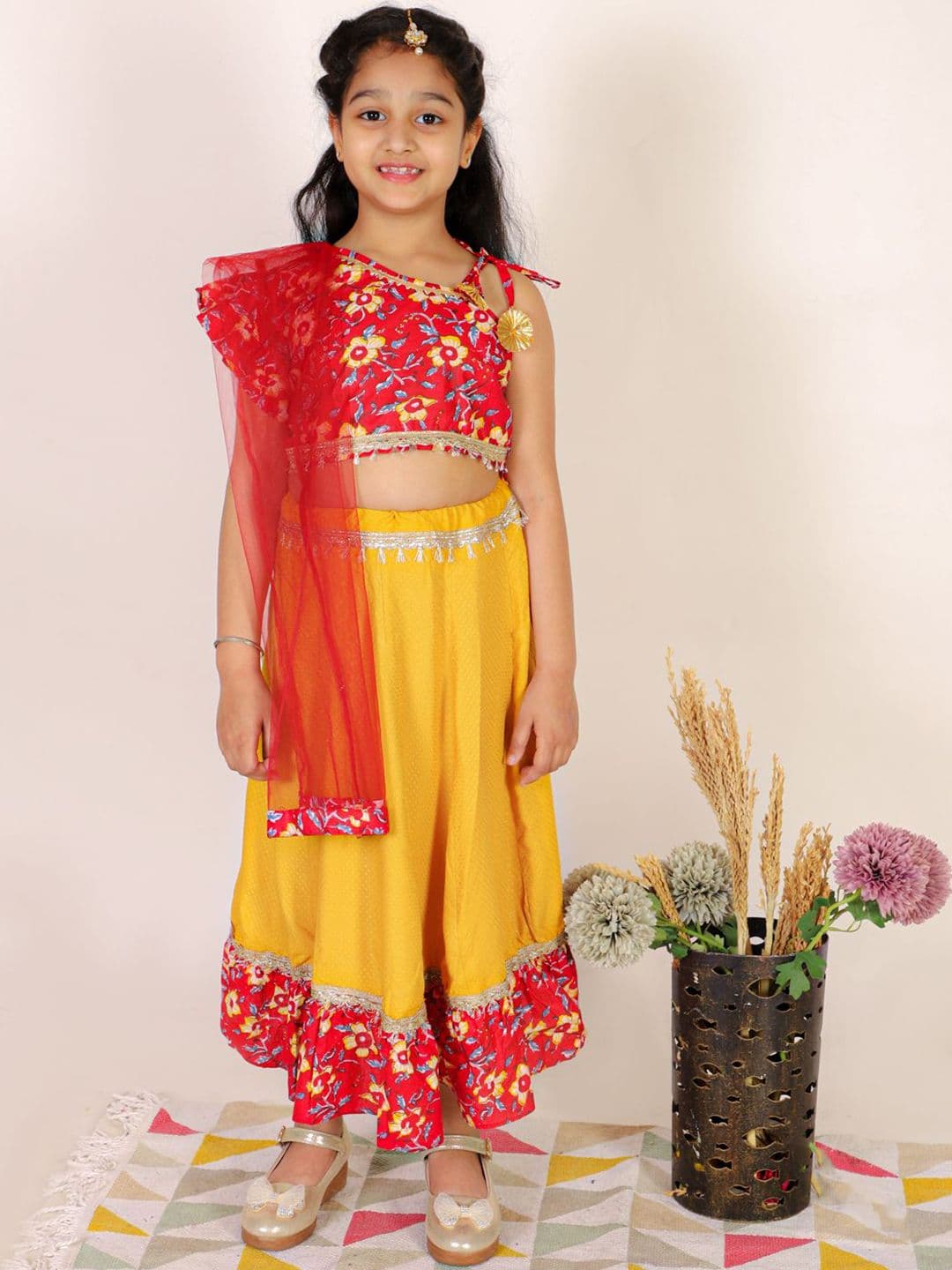 Superminis One Shoulder Gotta Patti Lehenga Choli With Dupatta - view 1