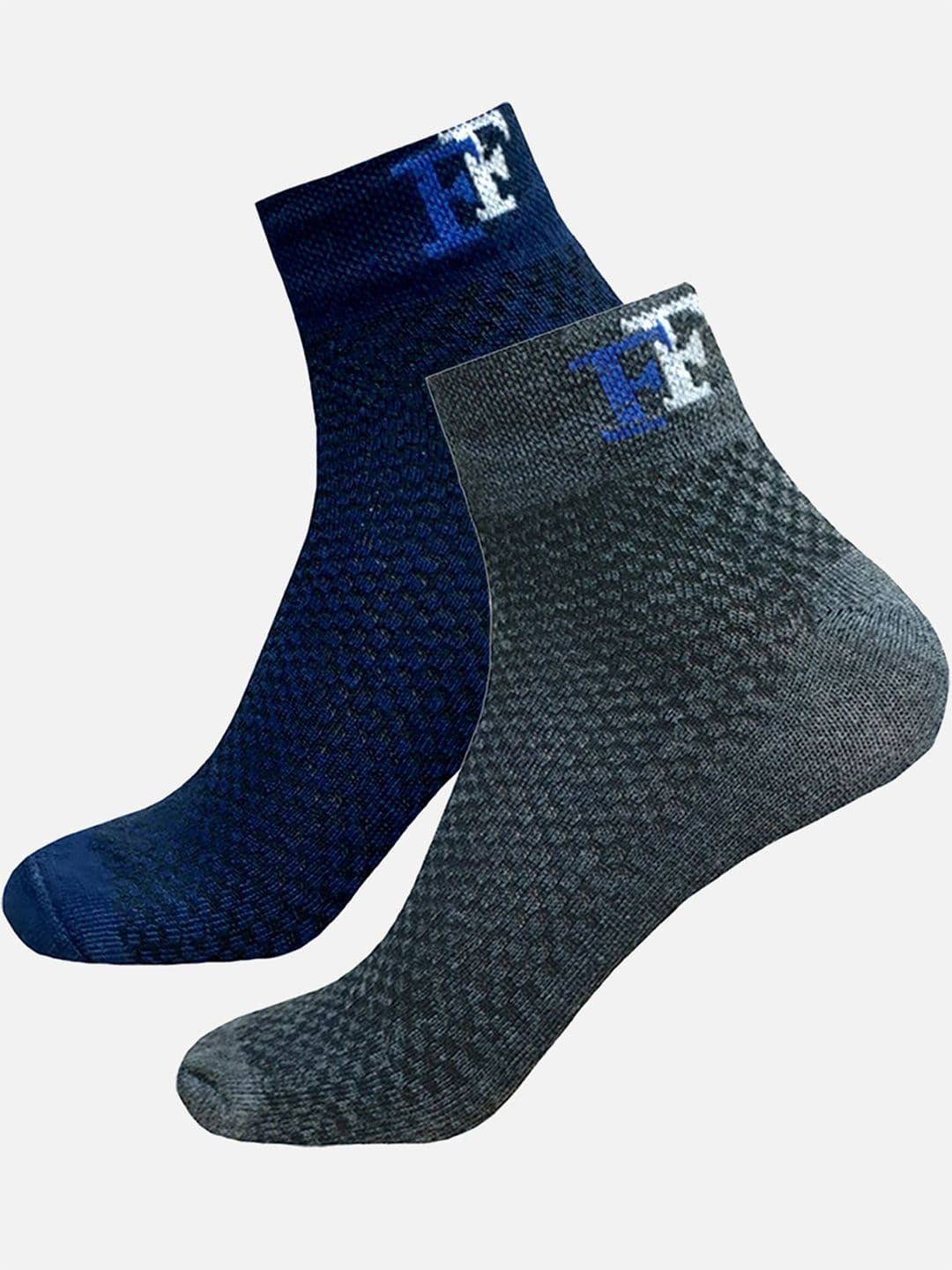 StyFun Men Pack Of 2 Striped Cotton Crew Length Ankle Running Socks - view 1