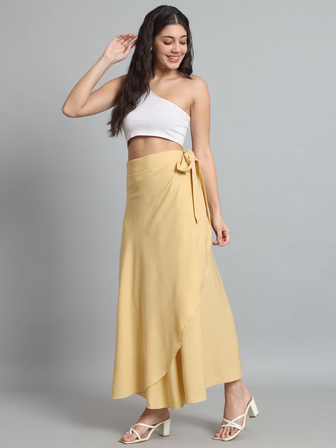 BODYFIGURE Women Wrap Around Maxi Skirt - view 1