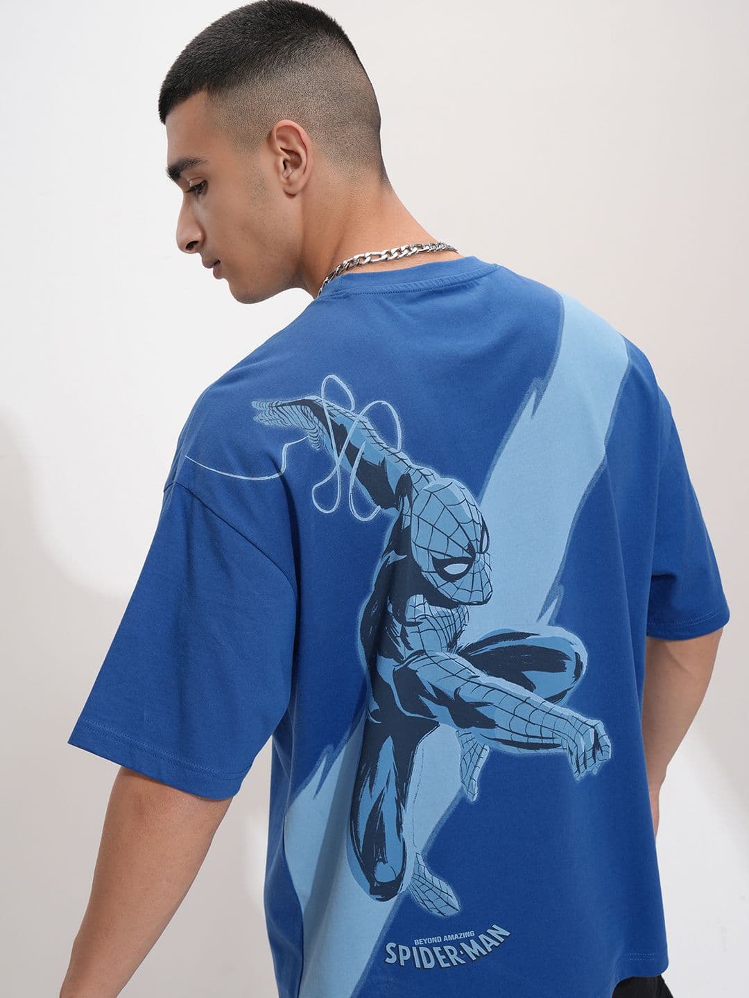 HIGHLANDER Marvel Spider Man Men Oversized Dropshoulder Round Neck Tshirt - view 1